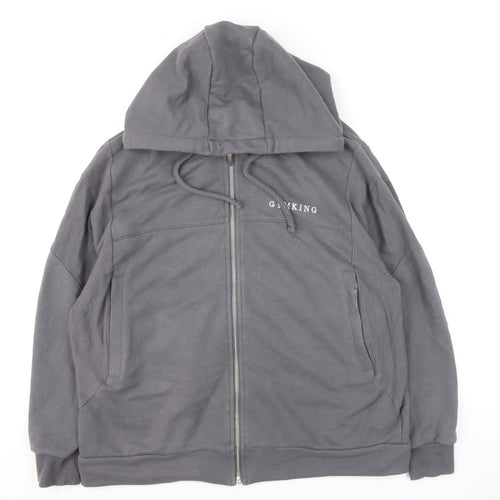 Gym King Women's Grey Full Zip Hoodie Size 8 Cotton Blend Casual