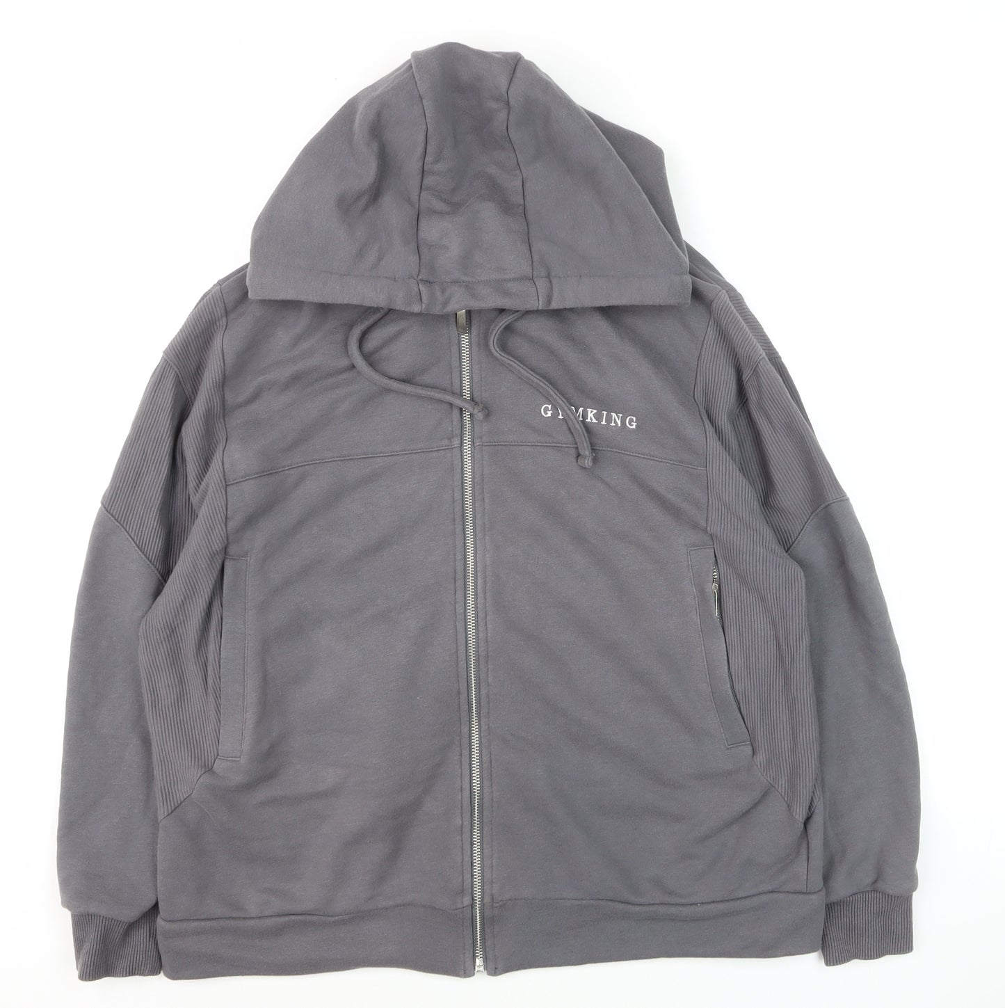 Gym King Women's Grey Full Zip Hoodie Size 8 Cotton Blend Casual