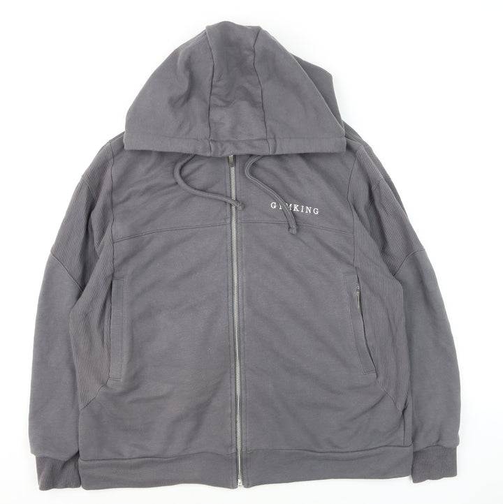 Gym King Women's Grey Full Zip Hoodie Size 8 Cotton Blend Casual