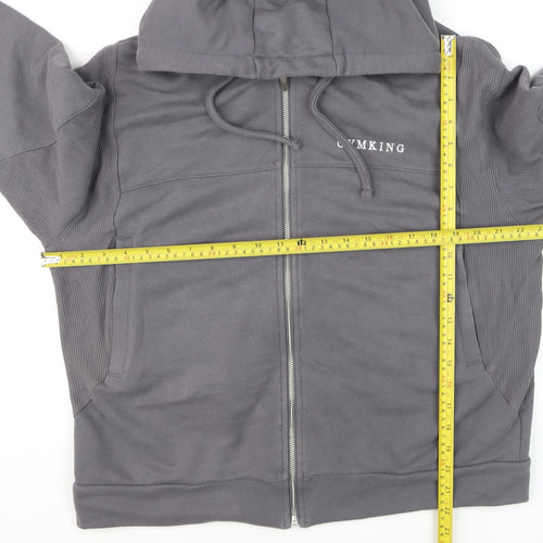 Gym King Women's Grey Full Zip Hoodie Size 8 Cotton Blend Casual