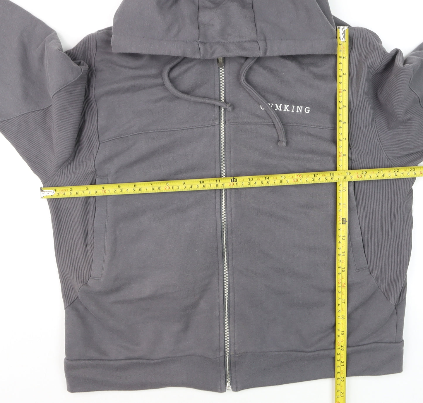 Gym King Women's Grey Full Zip Hoodie Size 8 Cotton Blend Casual
