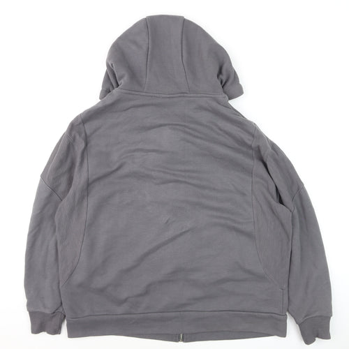 Gym King Women's Grey Full Zip Hoodie Size 8 Cotton Blend Casual