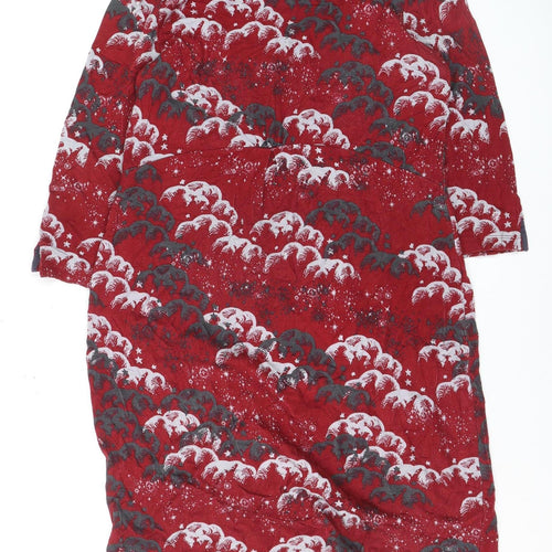 White Stuff Women Red Animal Print Shift Dress Size 12