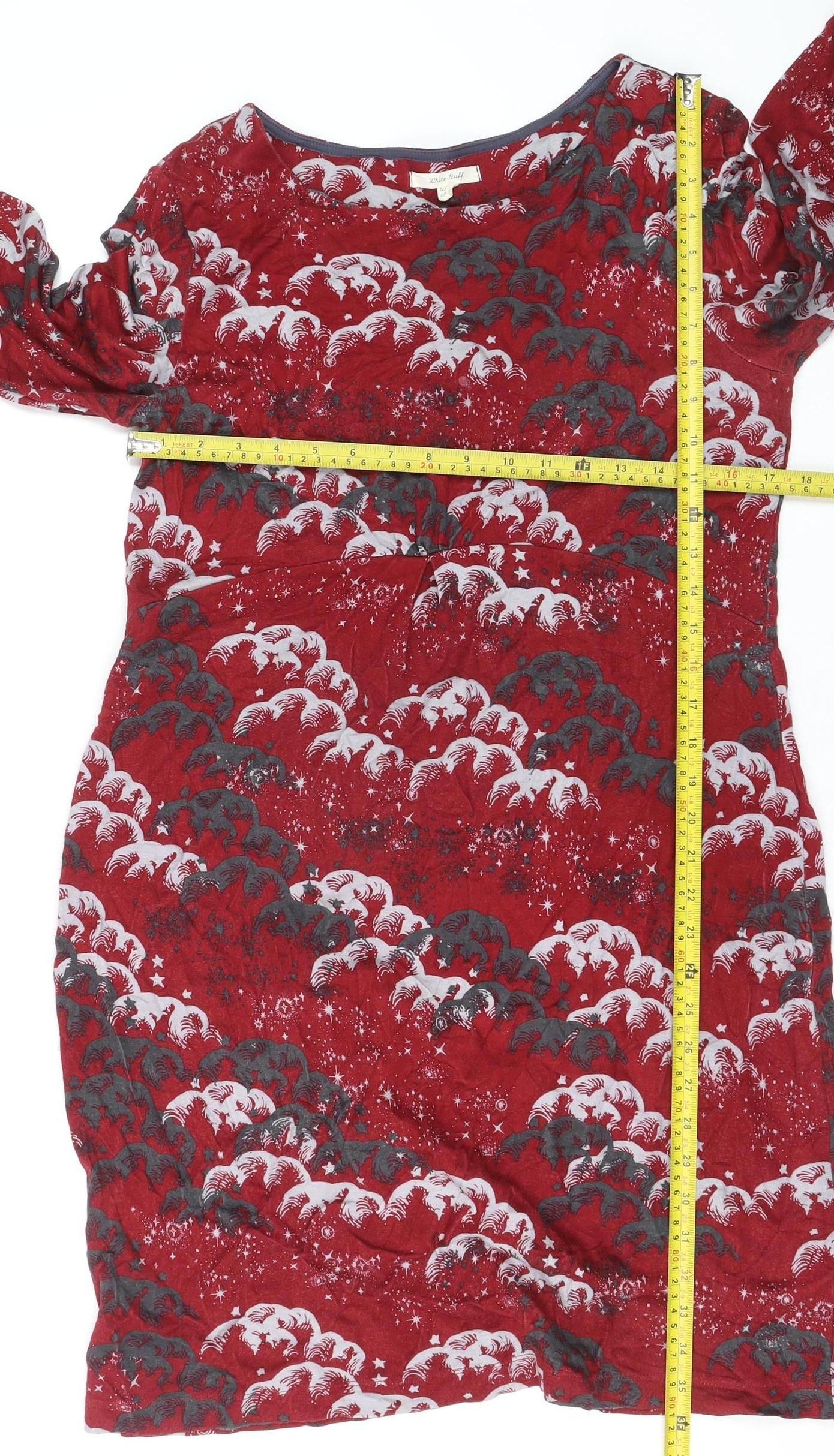 White Stuff Women Red Animal Print Shift Dress Size 12
