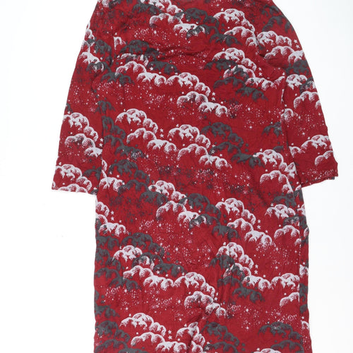 White Stuff Women Red Animal Print Shift Dress Size 12