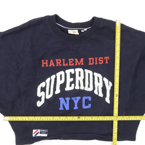 Superdry Womens Navy Harlem Dist NYC Crew Neck Sweatshirt Size 12