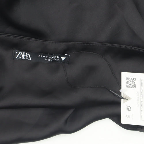 Zara Women's Black Satin Halter Camisole Tank Top Size 12