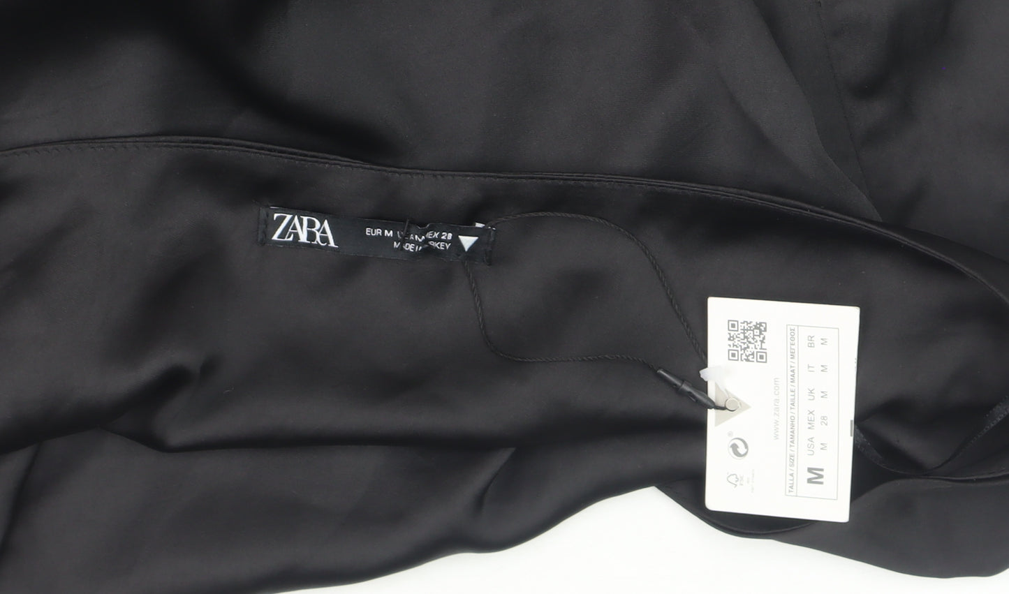 Zara Women's Black Satin Halter Camisole Tank Top Size 12