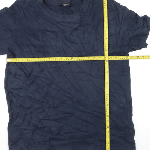 Jack & Jones Men’s Blue XL Premium Cotton Crew Neck T-Shirt