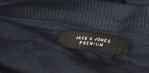 Jack & Jones Men’s Blue XL Premium Cotton Crew Neck T-Shirt
