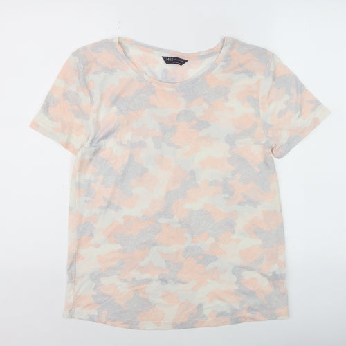 Marks and Spencer Womens Multicoloured Camouflage T-Shirt Size 6