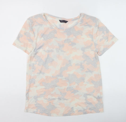 Marks and Spencer Womens Multicoloured Camouflage T-Shirt Size 6