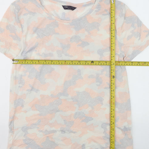 Marks and Spencer Womens Multicoloured Camouflage T-Shirt Size 6