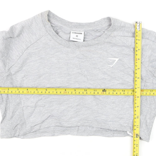 Gymshark Women Grey XS Cropped Crew Neck Pullover Sweatshirt