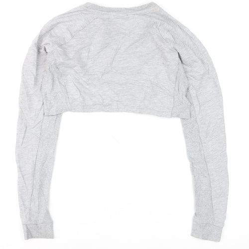Gymshark Women Grey XS Cropped Crew Neck Pullover Sweatshirt