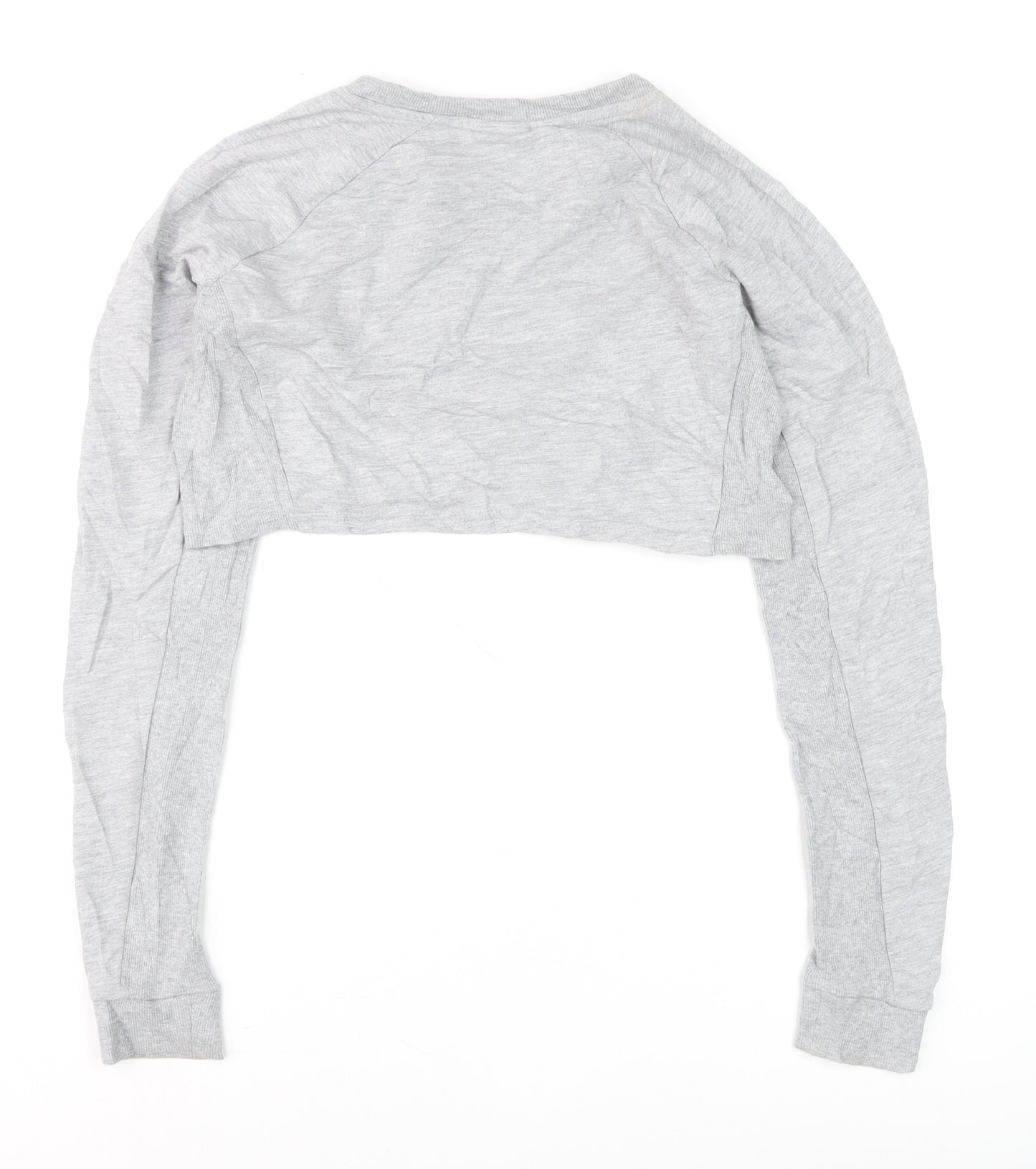 Gymshark Women Grey XS Cropped Crew Neck Pullover Sweatshirt