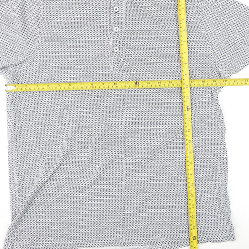 Jiggler Lord Berlue Men's Blue Geometric Pattern Polo Shirt XL