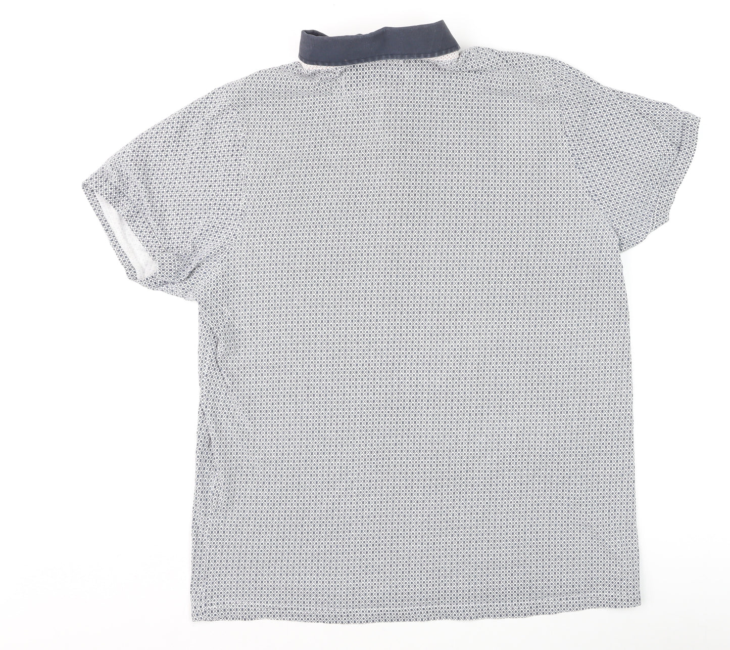 Jiggler Lord Berlue Men's Blue Geometric Pattern Polo Shirt XL