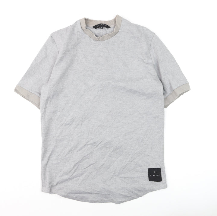 Hermano Men's Grey Short Sleeve Crew Neck T-Shirt Size L