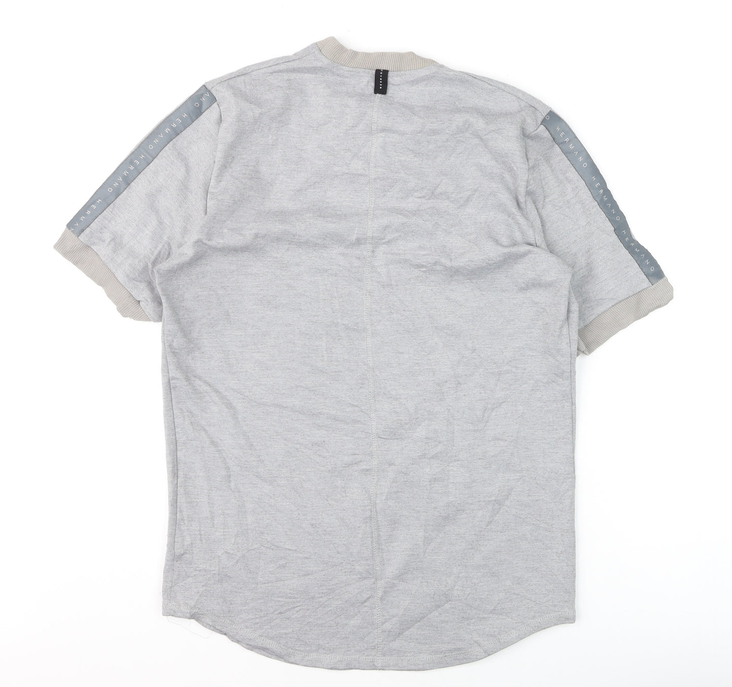 Hermano Men's Grey Short Sleeve Crew Neck T-Shirt Size L
