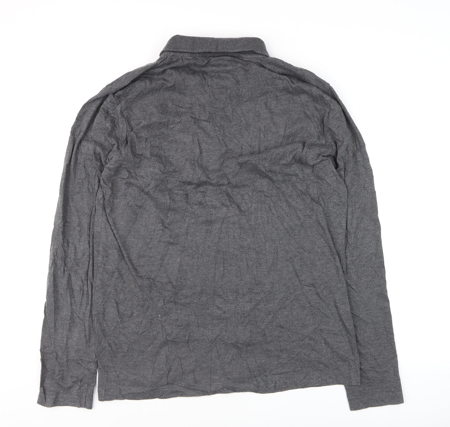 Lambretta Men’s Grey Long Sleeve Polo Shirt XL Cotton Blend