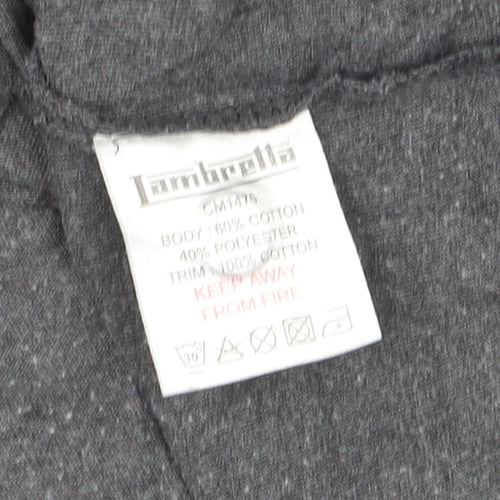 Lambretta Men’s Grey Long Sleeve Polo Shirt XL Cotton Blend