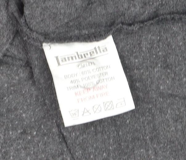 Lambretta Men’s Grey Long Sleeve Polo Shirt XL Cotton Blend
