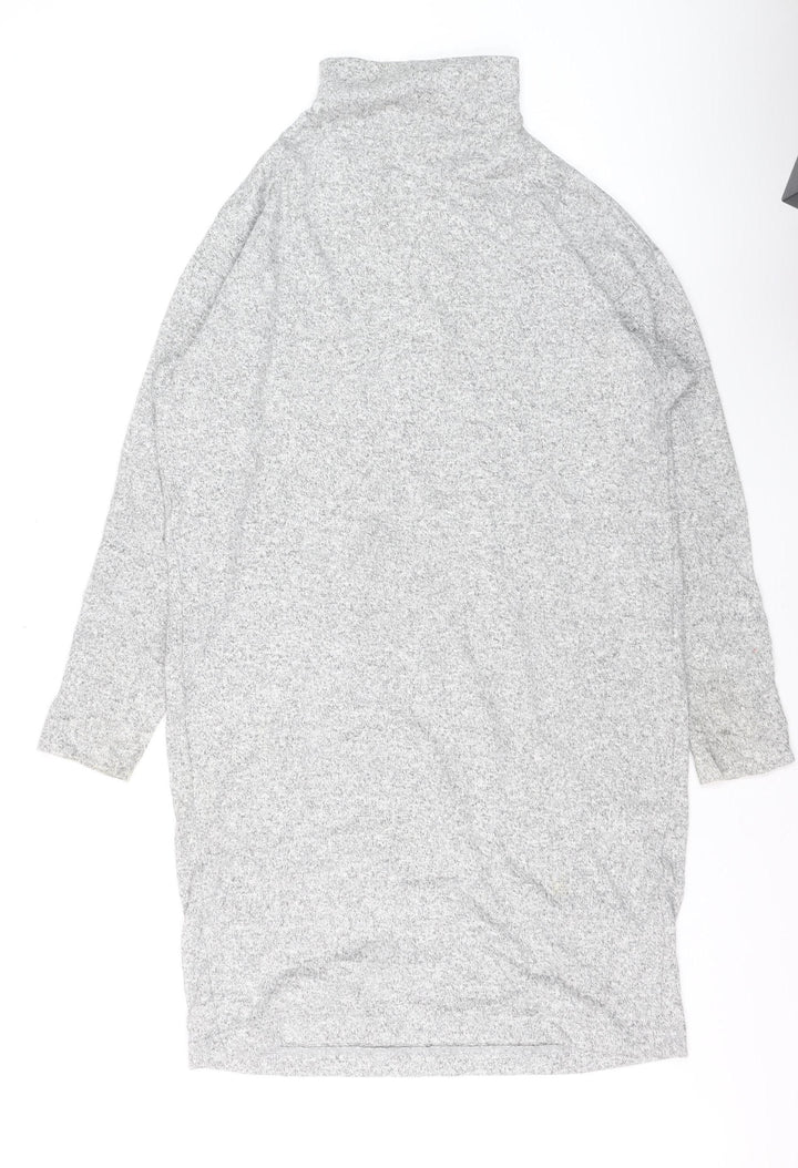 Uniqlo Women’s Grey Roll Neck Knit Jumper M Relaxed Fit