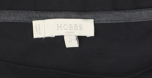 Hobbs Women’s Black Cotton Stretch Tunic Blouse M 3/4 Bell Sleeve