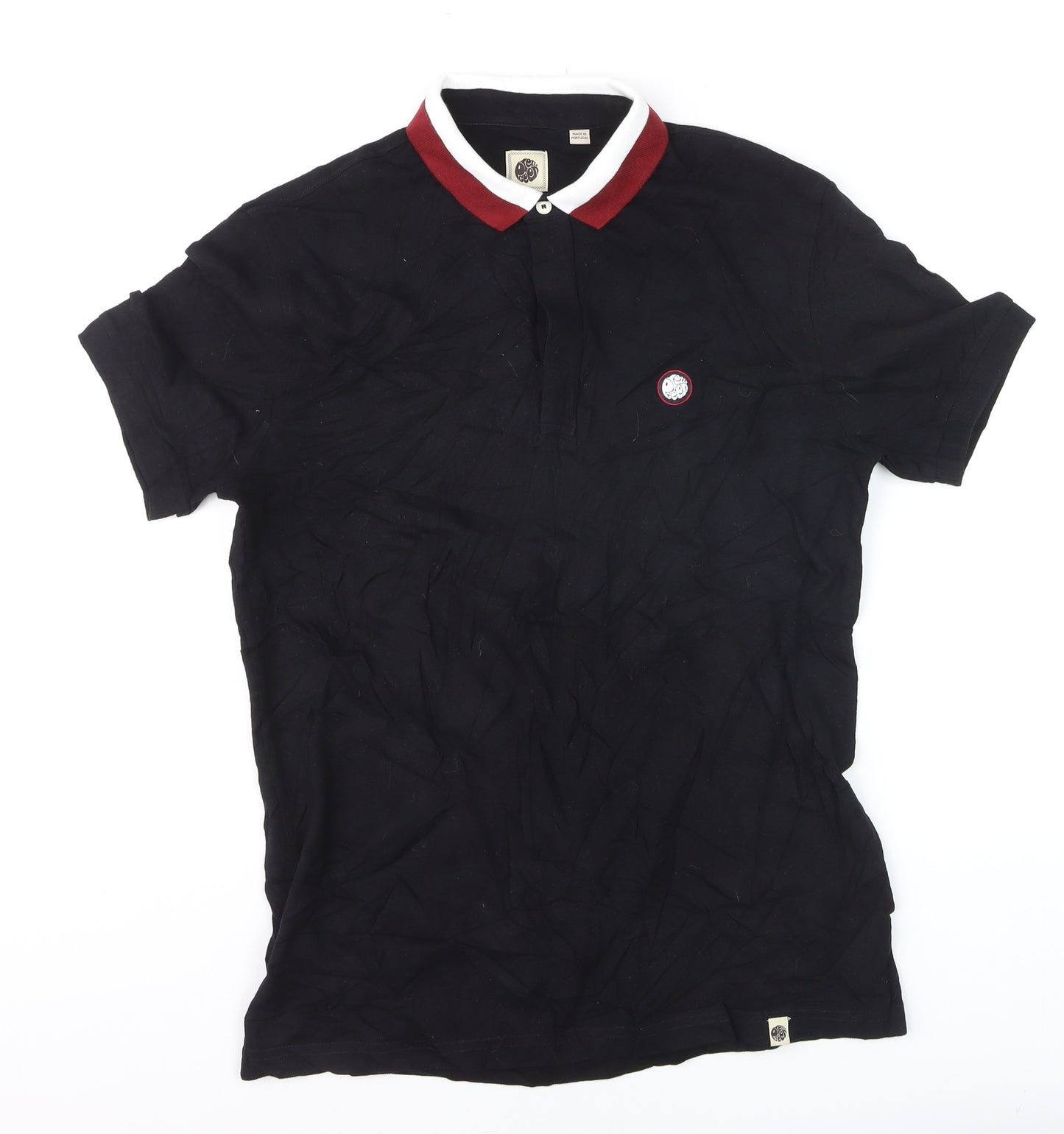 Pretty Green Men's Black Slim Fit Polo Shirt Size M Cotton