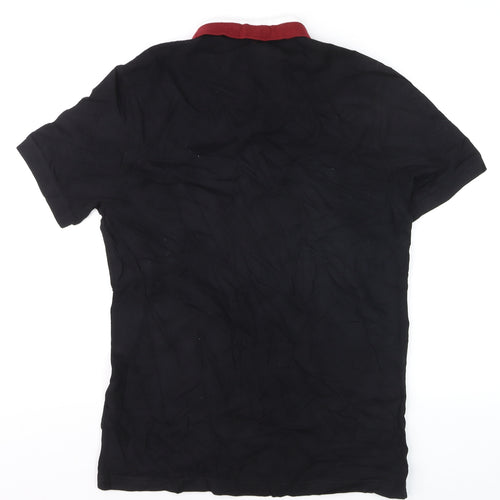 Pretty Green Men's Black Slim Fit Polo Shirt Size M Cotton