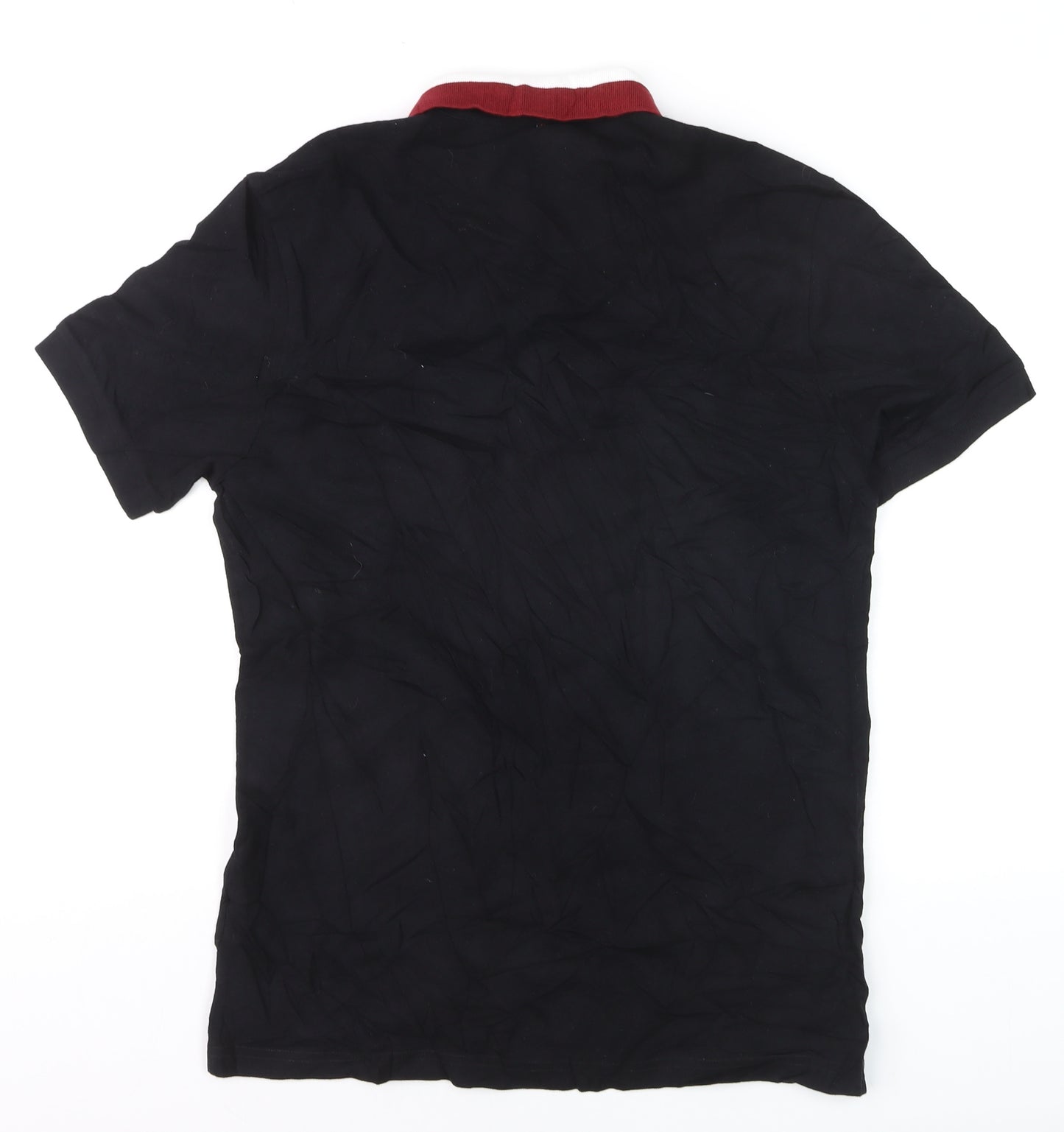 Pretty Green Men's Black Slim Fit Polo Shirt Size M Cotton