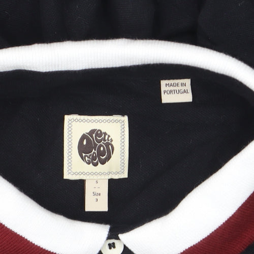 Pretty Green Men's Black Slim Fit Polo Shirt Size M Cotton