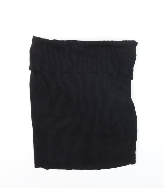 Marks and Spencer Womens Black Stretch Jersey Pencil Skirt Size 24