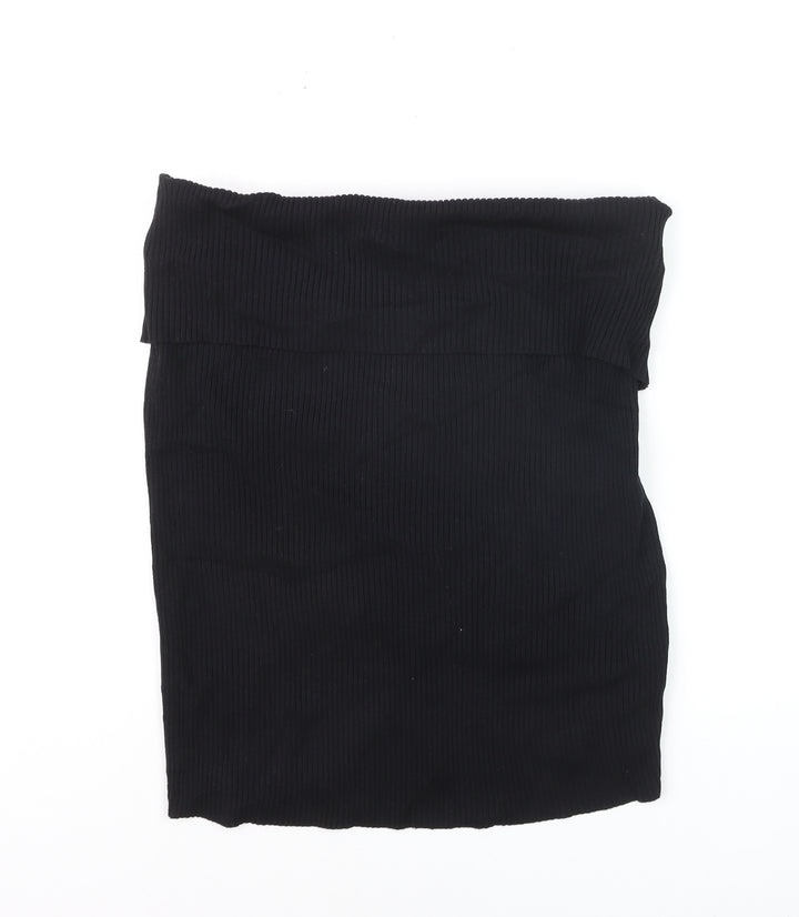 Marks and Spencer Womens Black Stretch Jersey Pencil Skirt Size 24