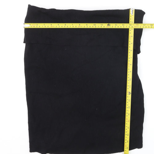 Marks and Spencer Womens Black Stretch Jersey Pencil Skirt Size 24