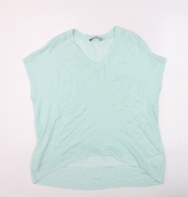 Mint Velvet Women’s Mint Green V-Neck Knit T-Shirt Size S