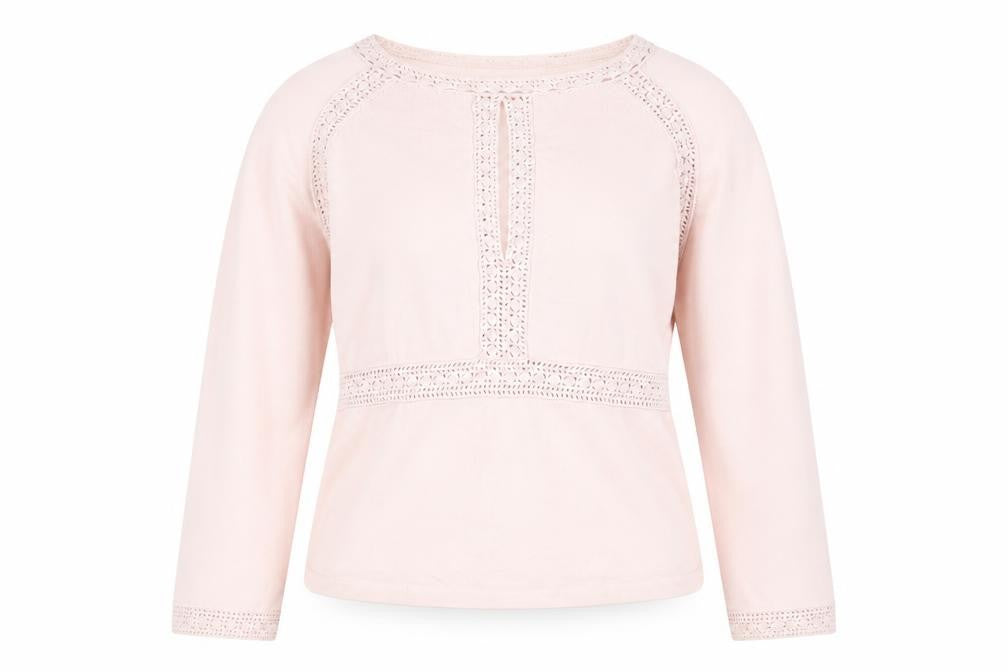 Dorothy Perkins Women’s Pink Crochet Long Sleeve Pullover Jumper Size 12