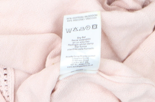 Dorothy Perkins Women’s Pink Crochet Long Sleeve Pullover Jumper Size 12