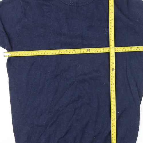Sterling Men's Blue Cotton Crew Neck Pullover Jumper L