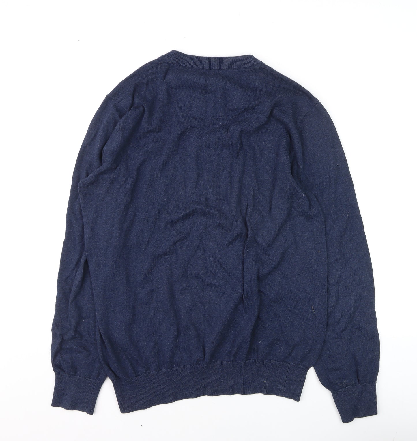 Sterling Men's Blue Cotton Crew Neck Pullover Jumper L