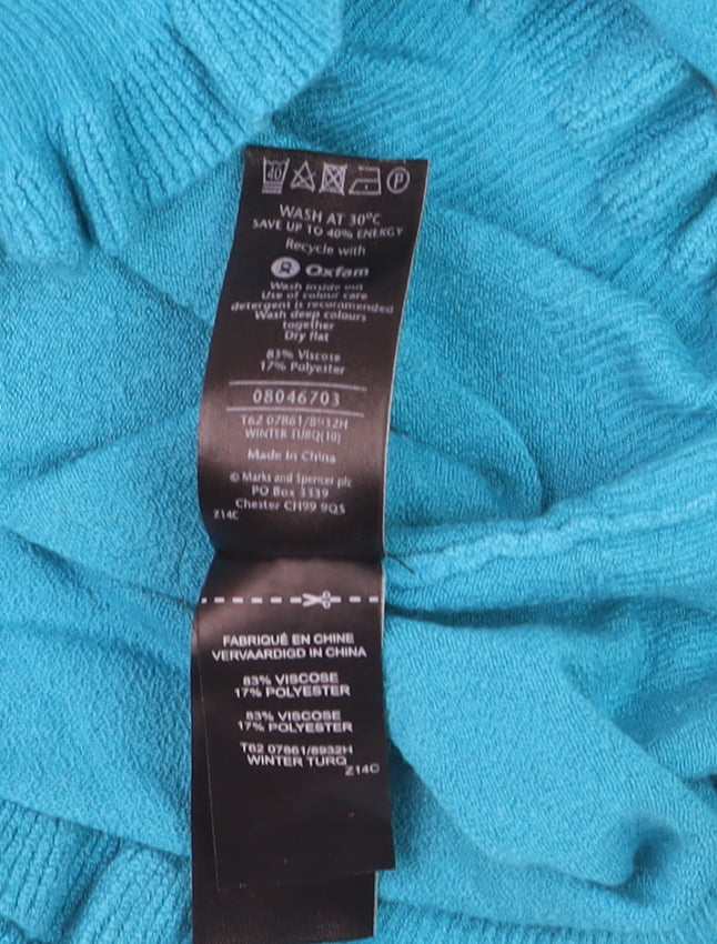 Marks and Spencer Per Una Blue Long Sleeve Scoop Neck Jumper Women’s Size 10