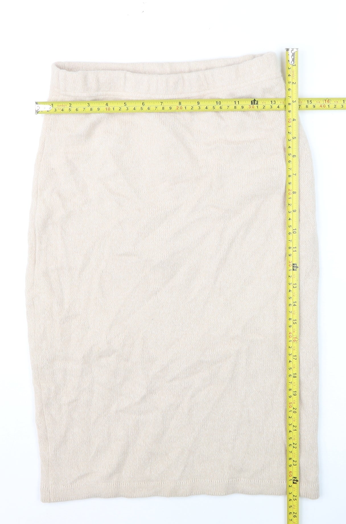 Raggio di Luna Women Beige Wool Angora Knit Pencil Skirt M