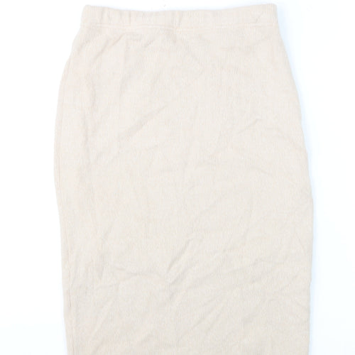 Raggio di Luna Women Beige Wool Angora Knit Pencil Skirt M