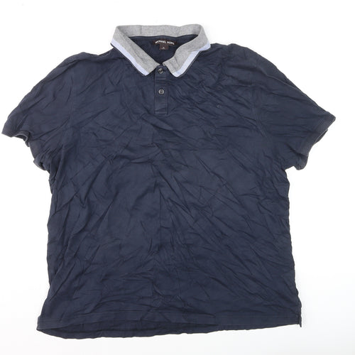 Michael Kors Men's Navy Blue Short Sleeve Polo Shirt XL Classic Fit