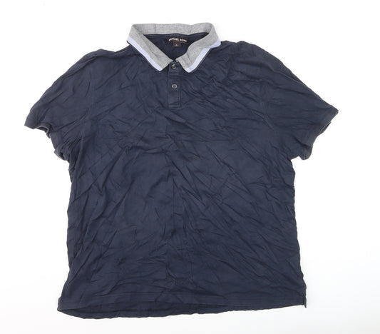 Michael Kors Men's Navy Blue Short Sleeve Polo Shirt XL Classic Fit