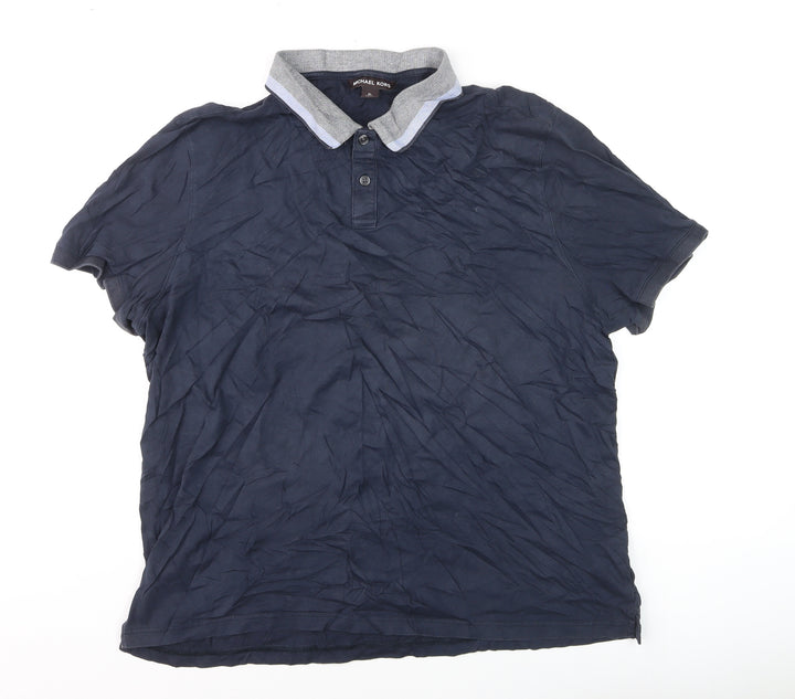 Michael Kors Men's Navy Blue Short Sleeve Polo Shirt XL Classic Fit