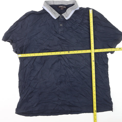 Michael Kors Men's Navy Blue Short Sleeve Polo Shirt XL Classic Fit