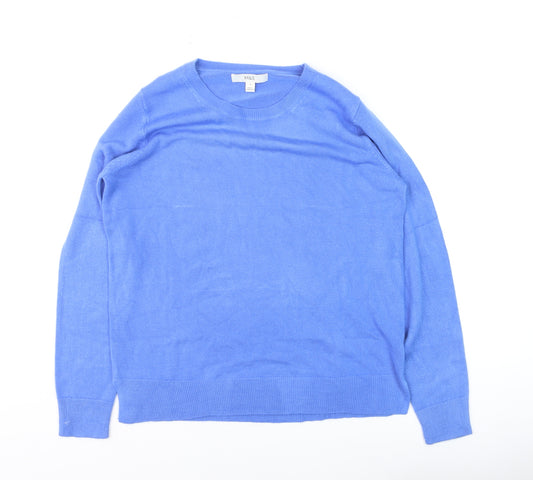 Marks and Spencer Women’s Blue Cotton Cashmere Crew Neck Jumper Size 10