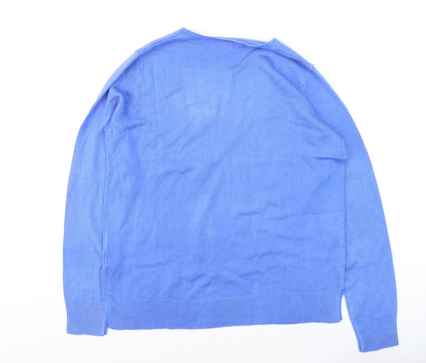 Marks and Spencer Women’s Blue Cotton Cashmere Crew Neck Jumper Size 10